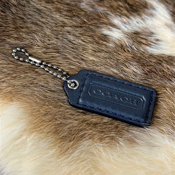 Coach Metallic Blue Leather Hang Tag  Replacement - Picture 1 of 4